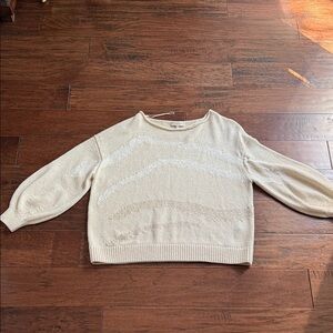 Lafayette 148 New York Cream Crew Neck Sweater